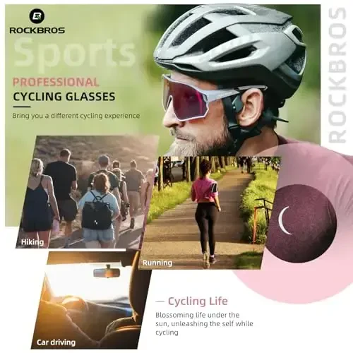 ROCKBROS Photochromic Sunglasses for Men Cycling Sunglasses Sports Bike Glasses - 6