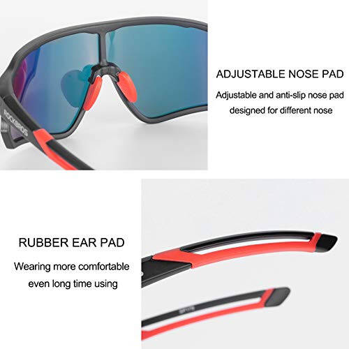 ROCKBROS Polarized quyosh ko'zoynaklari ayollar va erkaklar uchun UV himoyasi bilan velosiped ko'zoynaklari - 5