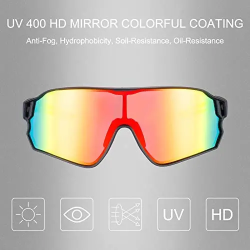 ROCKBROS Polarized quyosh ko'zoynaklari ayollar va erkaklar uchun UV himoyasi bilan velosiped ko'zoynaklari - 3