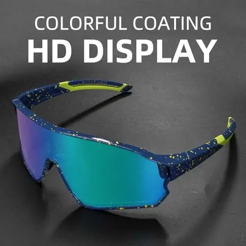 ROCKBROS Polarized Sports Sunglasses Anti-Glare HD Cycling Sun Glasses | Sport-Specific Unobstructed View Professional - UV400 Protection Goggle with Myopia Frame for Running Cycling Driving Hiking - 3