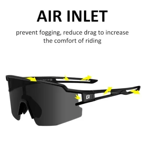 ROCKBROS Polarized Sports Sunglasses Anti-Glare HD Cycling Sun Glasses | Sport-Specific Unobstructed View Professional - UV400 Protection Goggle with Myopia Frame for Running Cycling Driving Hiking - ROCKBROS (1)