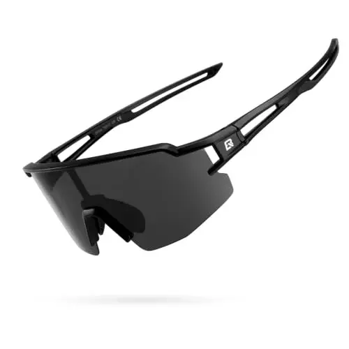 ROCKBROS Polarized Sports Sunglasses Anti-Glare HD Cycling Sun Glasses | Sport-Specific Unobstructed View Professional - UV400 Protection Goggle with Myopia Frame for Running Cycling Driving Hiking - 1