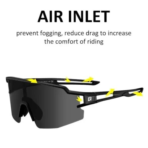 ROCKBROS Polarized Sports Sunglasses Anti-Glare HD Cycling Sun Glasses | Sport-Specific Unobstructed View Professional - UV400 Protection Goggle with Myopia Frame for Running Cycling Driving Hiking - ROCKBROS (1)