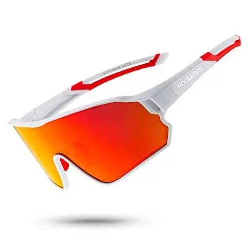 ROCKBROS Polarized Sports Sunglasses Anti-Glare HD Cycling Sun Glasses | Sport-Specific Unobstructed View Professional - UV400 Protection Goggle with Myopia Frame for Running Cycling Driving Hiking - 1