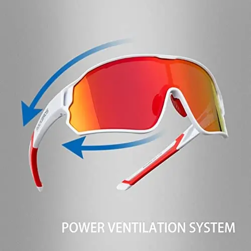 ROCKBROS Polarized Sports Sunglasses Anti-Glare HD Cycling Sun Glasses | Sport-Specific Unobstructed View Professional - UV400 Protection Goggle with Myopia Frame for Running Cycling Driving Hiking - 3