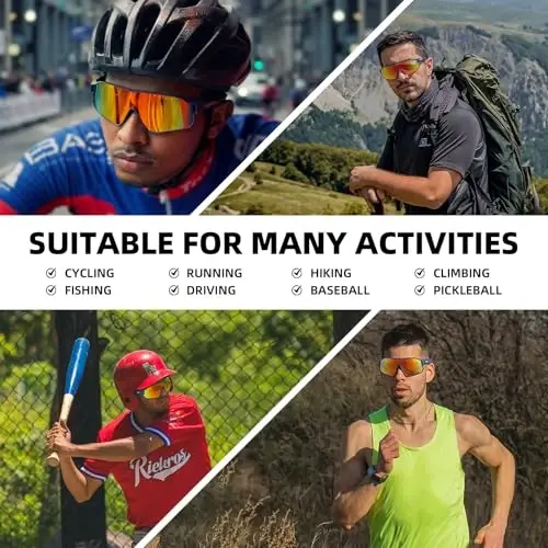 ROCKBROS Polarized Sports Sunglasses Anti-Glare HD Cycling Sun Glasses | Sport-Specific Unobstructed View Professional - UV400 Protection Goggle with Myopia Frame for Running Cycling Driving Hiking - 6