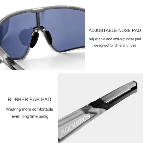 ROCKBROS Polarized Sunglasses UV Protection for Women Men Cycling Sunglasses - 5