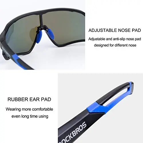 ROCKBROS Polarized Sunglasses UV Protection for Women Men Cycling Sunglasses - 5
