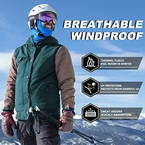 ROCKBROS Cold Weather Balaclava Ski Mask for Men Windproof Thermal Winter Scarf Mask Women Neck Warmer Hood for Cycling - 2