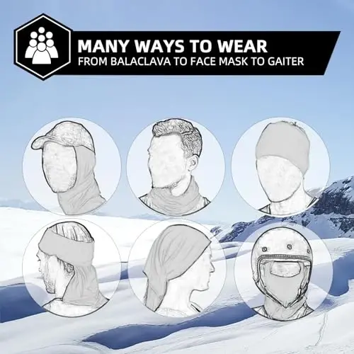 ROCKBROS Cold Weather Balaclava Ski Mask for Men Windproof Thermal Winter Scarf Mask Women Neck Warmer Hood for Cycling - 5