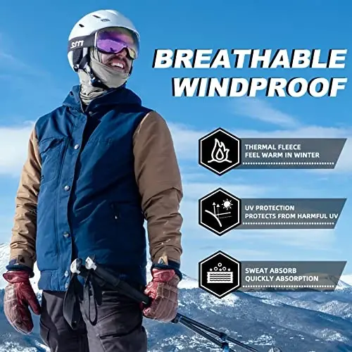 ROCKBROS Cold Weather Balaclava Ski Mask for Men Windproof Thermal Winter Scarf Mask Women Neck Warmer Hood for Cycling - ROCKBROS (1)