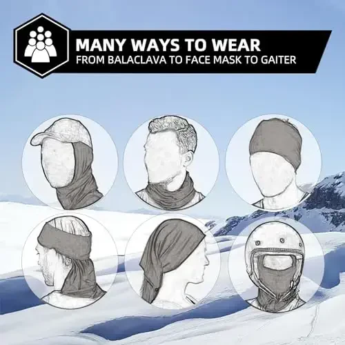 ROCKBROS Cold Weather Balaclava Ski Mask for Men Windproof Thermal Winter Scarf Mask Women Neck Warmer Hood for Cycling - 5