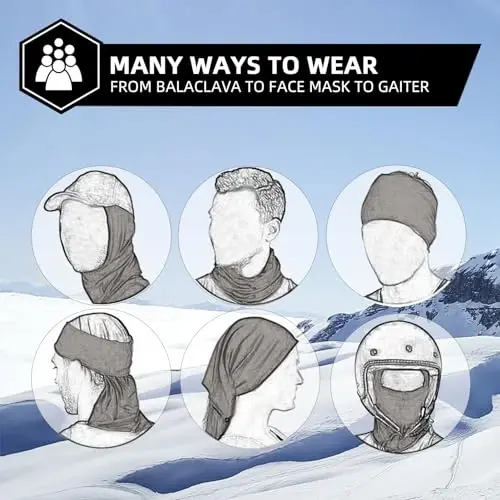 ROCKBROS Cold Weather Balaclava Ski Mask for Men Windproof Thermal Winter Scarf Mask Women Neck Warmer Hood for Cycling - 5