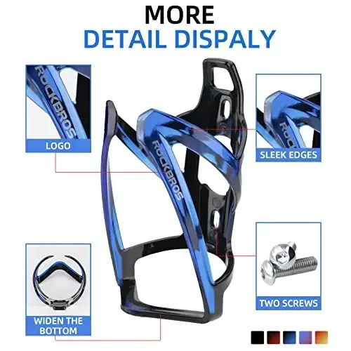 ROCKBROS Velosiped suv idishi ushlagichi Ultra yengil velosiped butilkalar qafasi vintlar asbobi bilan, universal velosiped stakan ushlagichi yo'l MTB tog' velosipedlari uchun velosiped aksessuarlari (2 dona) - 3