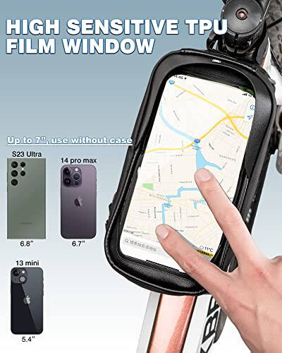 ROCKBROS Velosiped Telefon Oldingi Ramka Sumkasi, Su o'tkazmaydigan, Trubka Sumkasi, Velosiped Sumkasi, Erkaklar uchun Velosiped Aksessuarlari, 6,5 ”dan Kichik Telefonlar bilan Mos keladi - 3