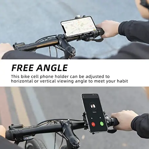 ROCKBROS Velosiped Telefon Ulagichi, Mototsikl Telefon O'rnatmasi, Anti-tebranish Uyali Telefon Ulagichi, 360° Sozlanishi iPhone 16, 15 Pro Max/Plus, S9, S10 va boshqalar 4,7