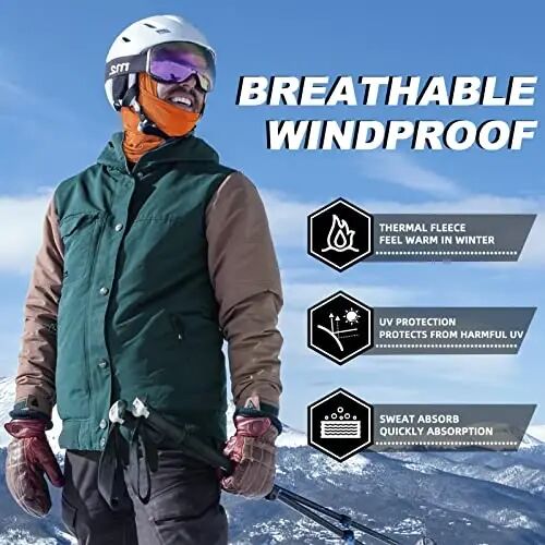 ROCKBROS Windproof Thermal Balaclava Ski Mask for Men and Women Cycling | Thermal Fleece Balaclava Keeps You Warm and Protected from Wind during Cycling, Running, Skiing and Other Cold Weather Sports - ROCKBROS (1)
