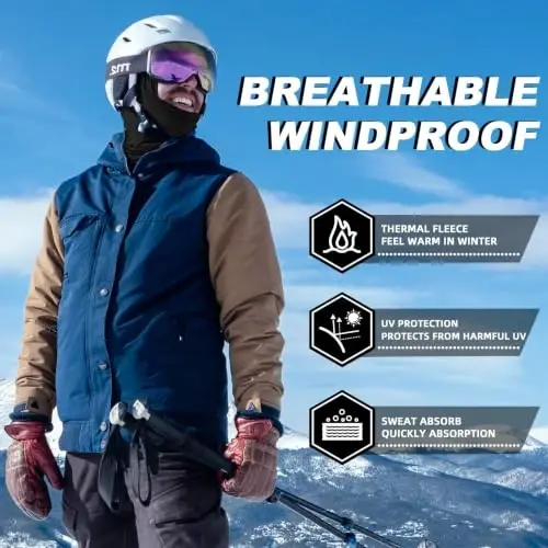 ROCKBROS Windproof Thermal Balaclava Ski Mask for Men and Women Cycling | Thermal Fleece Balaclava Keeps You Warm and Protected from Wind during Cycling, Running, Skiing and Other Cold Weather Sports - ROCKBROS (1)