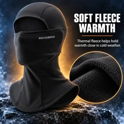ROCKBROS Windproof Thermal Balaclava Ski Mask for Men and Women Cycling | Thermal Fleece Balaclava Keeps You Warm and Protected from Wind during Cycling, Running, Skiing and Other Cold Weather Sports - 4