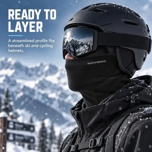 ROCKBROS Windproof Thermal Balaclava Ski Mask for Men and Women Cycling | Thermal Fleece Balaclava Keeps You Warm and Protected from Wind during Cycling, Running, Skiing and Other Cold Weather Sports - 5