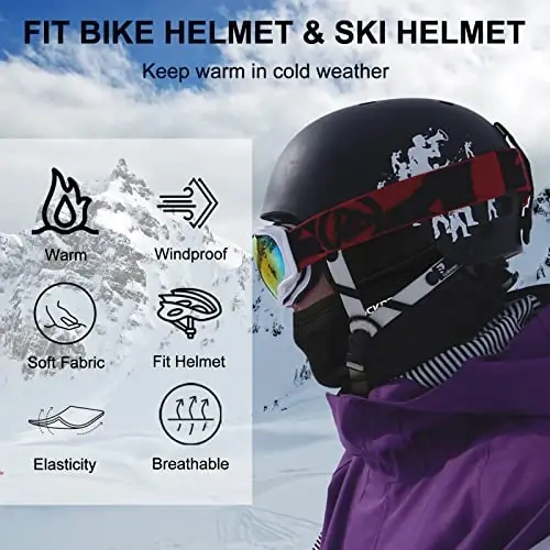 ROCKBROS Windproof Thermal Balaclava Ski Mask for Men and Women Cycling | Thermal Fleece Balaclava Keeps You Warm and Protected from Wind during Cycling, Running, Skiing and Other Cold Weather Sports - 3