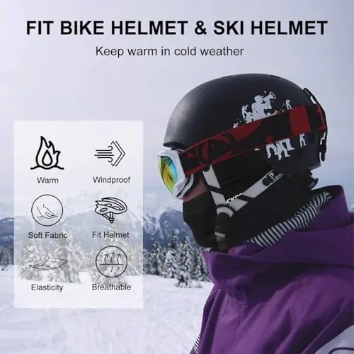 ROCKBROS Windproof Thermal Balaclava Ski Mask for Men and Women Cycling | Thermal Fleece Balaclava Keeps You Warm and Protected from Wind during Cycling, Running, Skiing and Other Cold Weather Sports - 3