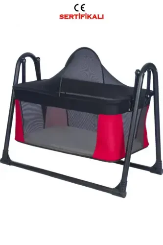 Rocker Luxury Rocker Portable Installation Basket Cradle Hammock Cradle Red 30 cm. Metal 45 cm. Warranty-RED - 1