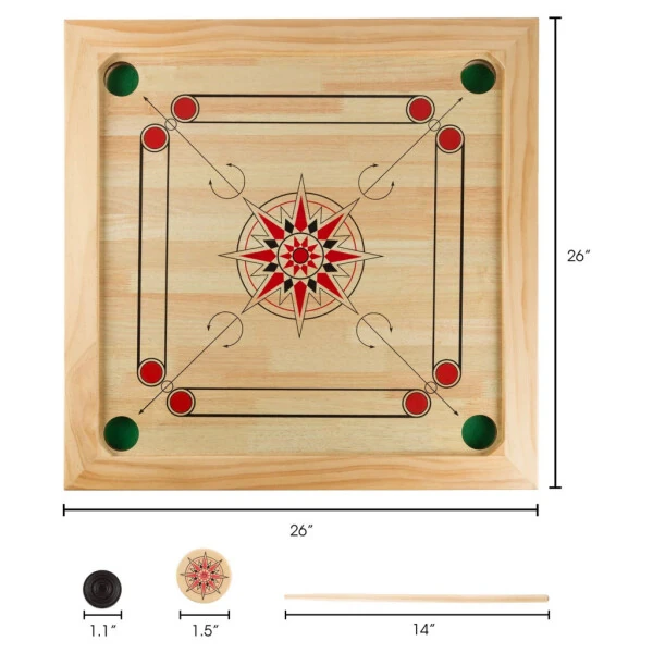 Rockin’ Rollers Carrom Board Game with Coins and Strikers - 26
