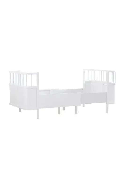 Rocking MDF Cradle, Bella Convertible Crib 90x120 1 Piece Comfort Mattress-White - 5