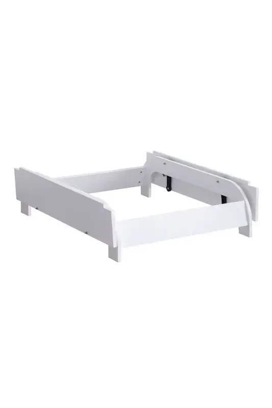 Rocking MDF Cradle, Bella Convertible Crib 90x120 1 Piece Comfort Mattress-White - 7