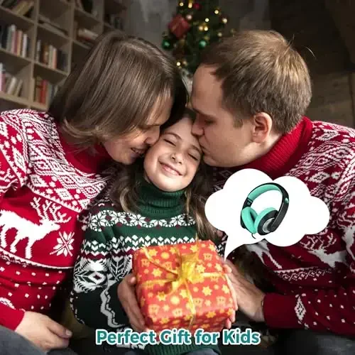 rockpapa Comfort+ Mikrofonli bolalar uchun naushniklari, O'g'il bolalar Qizlar O'quvchi Quloq ustidagi simli naushniklar Maktab sinfi Noutbuk Kompyuter Planshet Qora Teal - 6