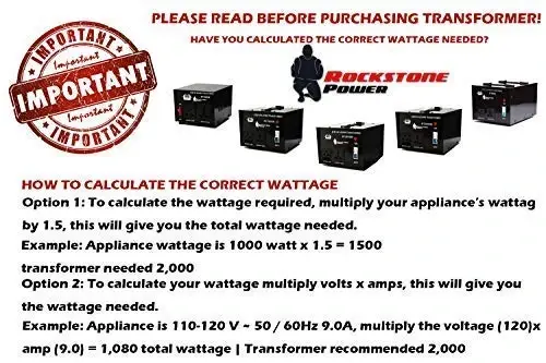 ROCKSTONE POWER 2000 Watt Voltage Converter Transformer - Heavy Duty Step Up/Down AC 110V/120V/220V/240V Power Converter - Circuit Breaker Protection – DC 5V USB Port - CE Certified [3-Year Warranty] - 6