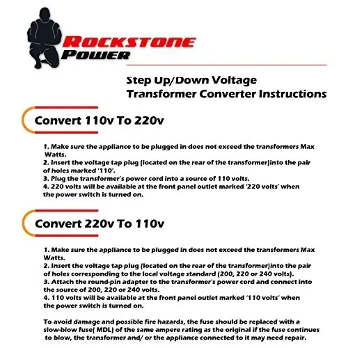 Rockstone Power 500 Watt Heavy Duty Step Up/Down Voltage Transformer Converter - Step Up/Down 110/120/220/240 Volt - 5V USB Port - CE Certified [3-Year Warranty] - 6