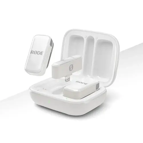 RØDE Wireless Micro - Compact Wireless Microphone, Two Mics with Charge Case for Smartphone Content Creation - Lightning, White - 5