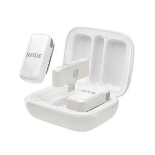 RØDE Wireless Micro - Compact Wireless Microphone, Two Mics with Charge Case for Smartphone Content Creation - Lightning, White 