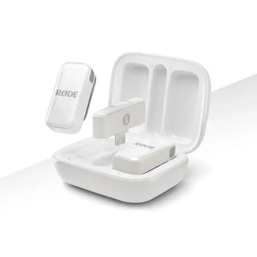 RØDE Wireless Micro - Compact Wireless Microphone, Two Mics with Charge Case for Smartphone Content Creation - USB-C, White - 3