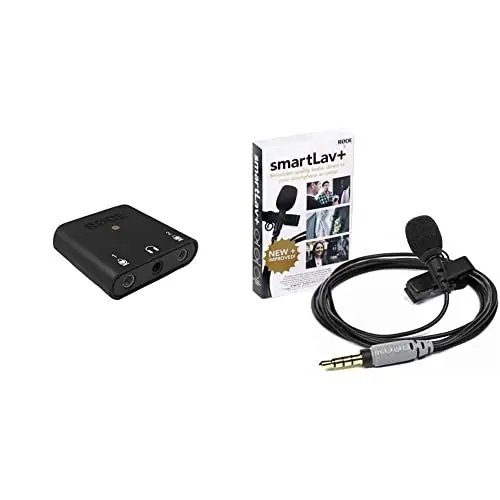 Rode SmartLav+ Lavalier Microphone for Smartphones,Black and Rode AI-Micro USB Audio Interface,Black - 1