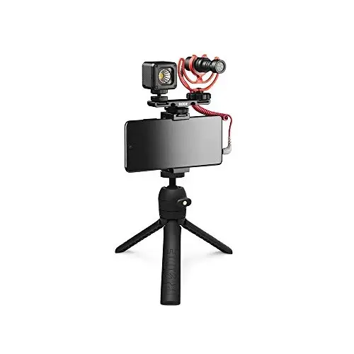Rode VideoMicro Vlogger Kit for Mobile Phones (3.5mm connection) and SC4 3.5mm TRS to TRRS Microphone Cable Adaptor Bundle, Black - RODE (1)