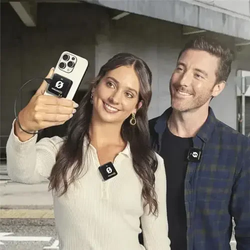 RØDE Wireless ME Dual Set, ichki mikrofonlar, GainAssist texnologiyasi va kino yaratish, intervyular va kontent yaratish uchun 100 m masofaga ega o'ta ixcham simsiz mikrofon tizimi (qora) - 1