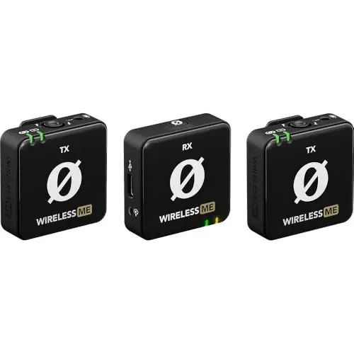 RØDE Wireless ME Dual Set, Ultra-Compact Wireless Microphone System with Built-in Microphones, GainAssist Technology and 100m Range for Filmmaking, Interviews and Content Creation (Black) 