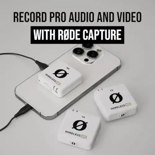 RØDE Wireless ME Dual Set Ultra-Compact Wireless Microphone System with Built-in Microphones, GainAssist Technology and 100m Range for Filmmaking, Interviews and Content Creation (White) - 6