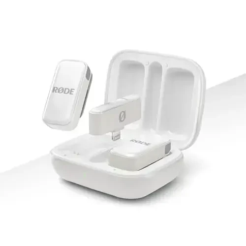 RØDE Wireless Micro - Compact Wireless Microphone, Two Mics with Charge Case for Smartphone Content Creation - Lightning, White - 6