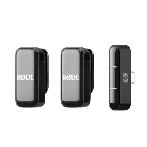 RØDE Wireless Micro - Compact Wireless Microphone, Two Mics with Charge Case for Smartphone Content Creation - USB-C, Black - 1