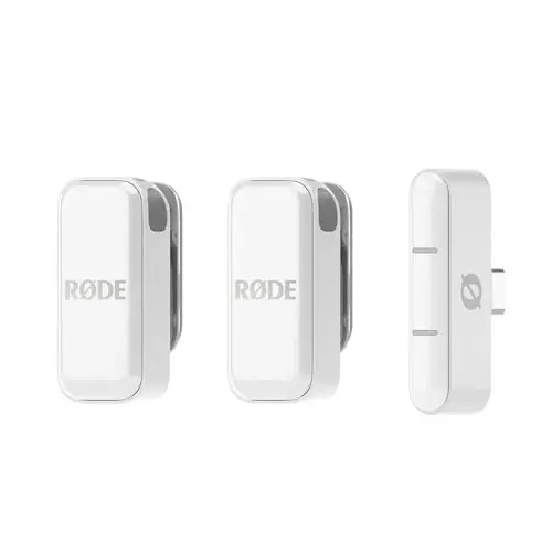 RØDE Wireless Micro - Compact Wireless Microphone, Two Mics with Charge Case for Smartphone Content Creation - USB-C, White - 1
