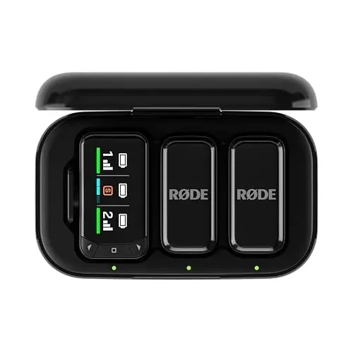 RØDE Wireless Micro - Compact Wireless Microphone Camera Kit, Two Mics with Camera Receiver, Smartphone Receiver, and Charge Case for Content Creation - USB-C, Black - 3