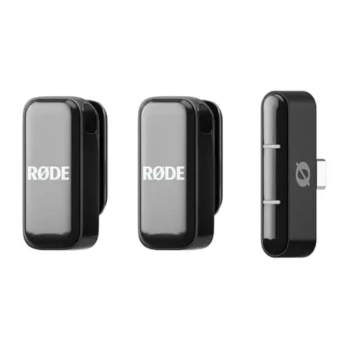 RØDE Wireless Micro - Compact Wireless Microphone, Two Mics with Charge Case for Smartphone Content Creation - USB-C, Black 