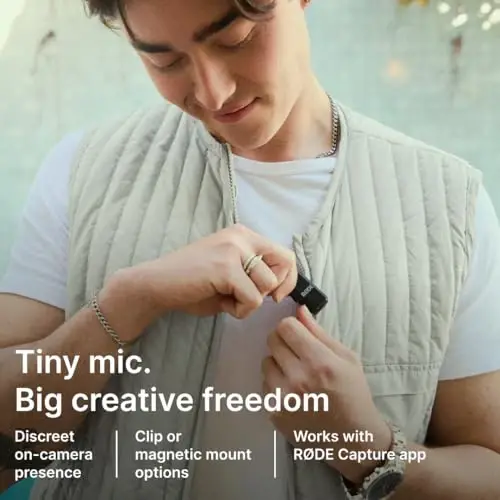 RØDE Wireless Micro - Compact Wireless Microphone, Two Mics with Charge Case for Smartphone Content Creation - USB-C, Black - 3