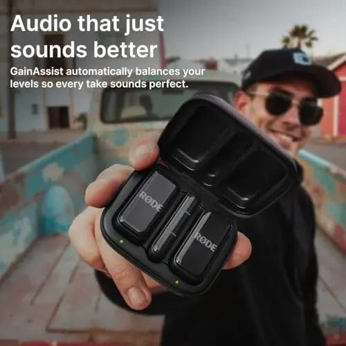 RØDE Wireless Micro - Compact Wireless Microphone, Two Mics with Charge Case for Smartphone Content Creation - USB-C, Black - 4