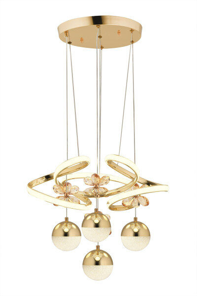 Rodin 3+1 Gold Pendant Three Color Crystal Stone Chandelier - 5