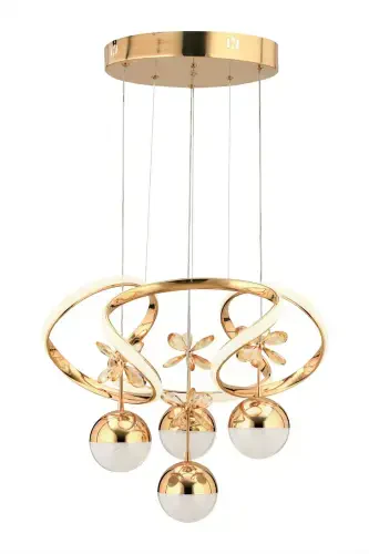 Rodin 3+1 Gold Pendant Three Color Crystal Stone Chandelier - 4